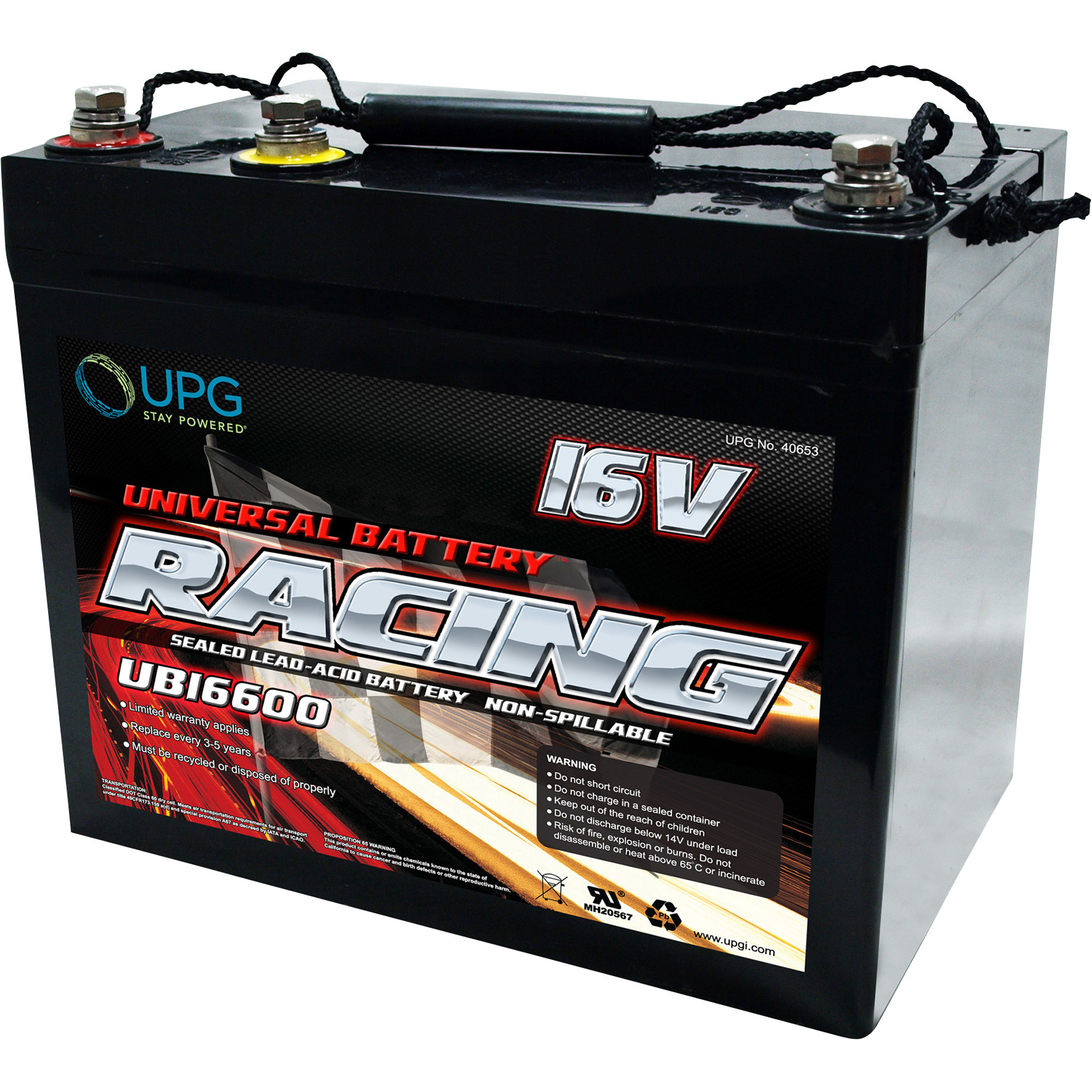 UPG Universal Sealed Lead-Acid Battery, AGM-type, 16/12V, 60 Amps, Model# 16BAT-U